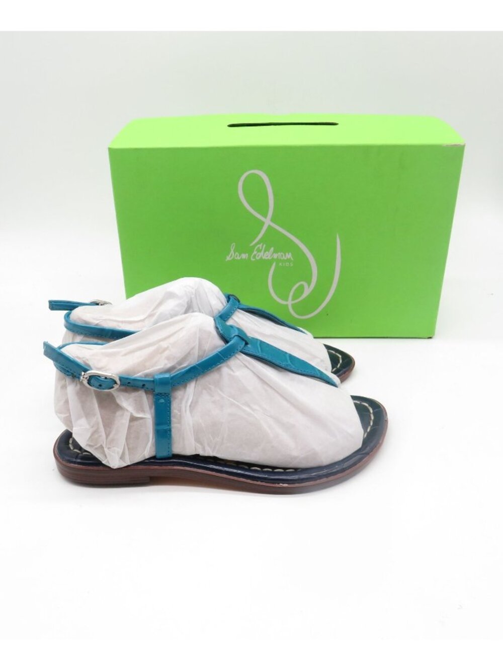 Sam Edelman Kids Blue Croco Gigi Sandals US 12M NEW